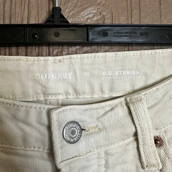 Old Navy High Waisted Button Fly Straight Leg White Denim‎ Jeans Sz 10 Cotton - Picture 5 of 7